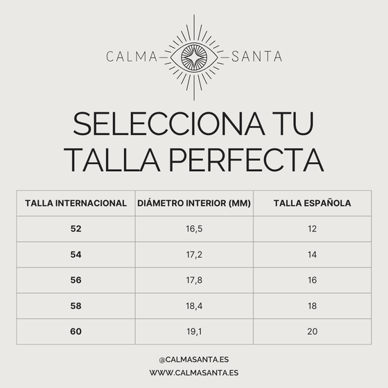 Conversor talla anillos calma santa