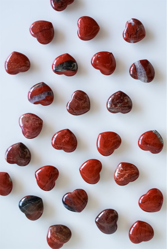 Corazón jaspe rojo pequeño
