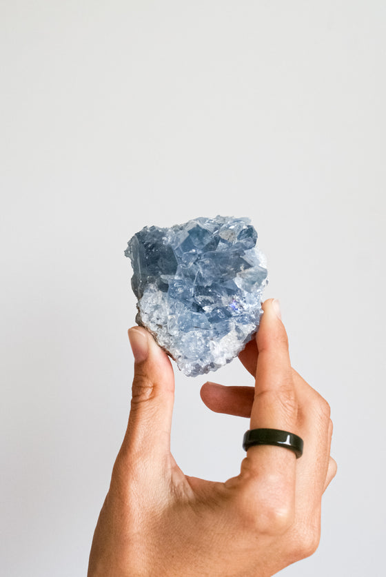 Drusa de Celestina, azul celestial