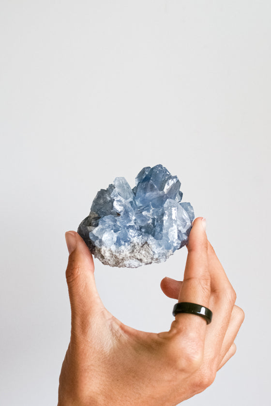 Drusa de Celestina, azul celestial