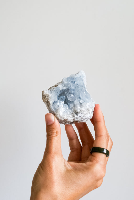 Drusa de Celestina, azul celestial