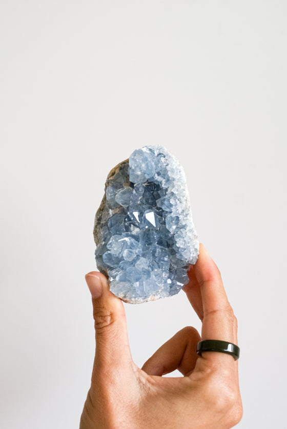 Drusa de Celestina, azul celestial