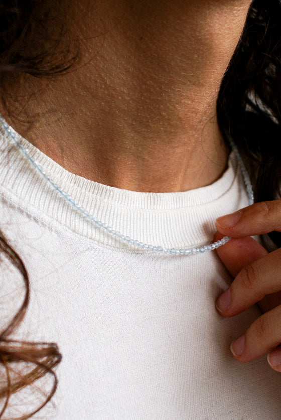 GARGANTILLA DE AGUAMARINA FACETADA