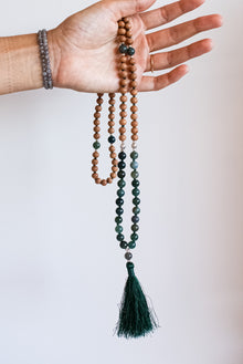  Japa Mala de Ágata Musgosa