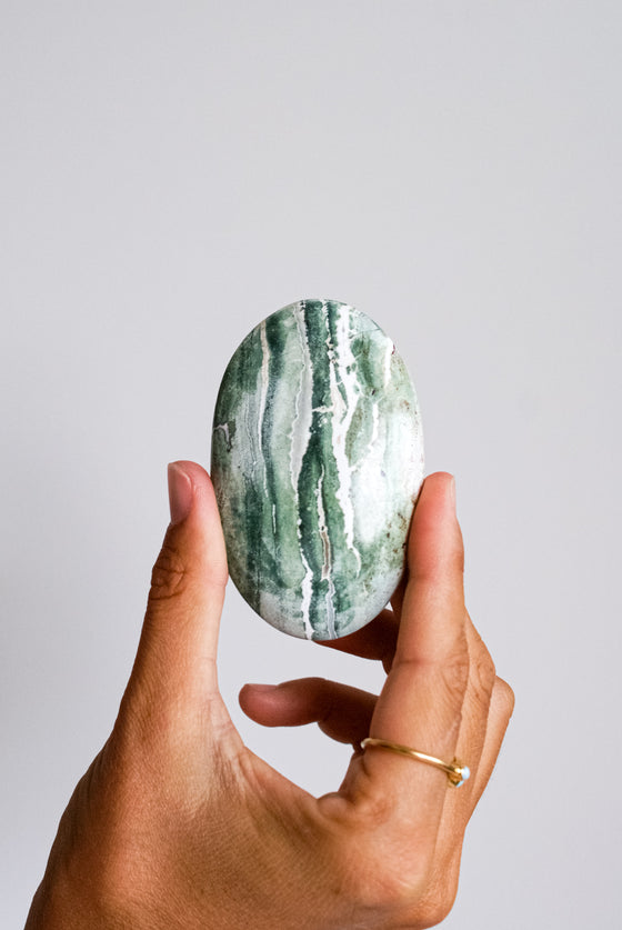 Palmstone de Ágata cebra verde