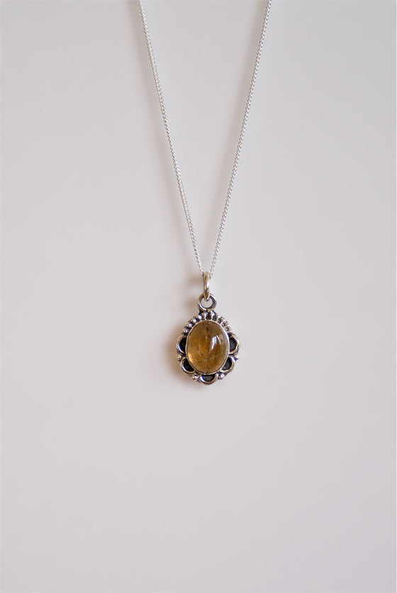 Colgante Lakshmi de Citrino natural en plata