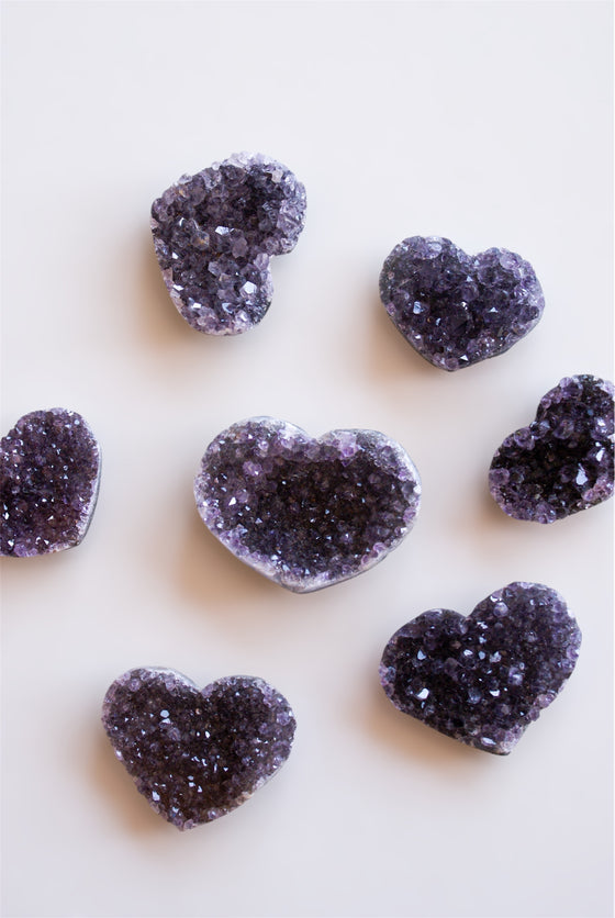 Mini Drusa en forma de corazón de amatista