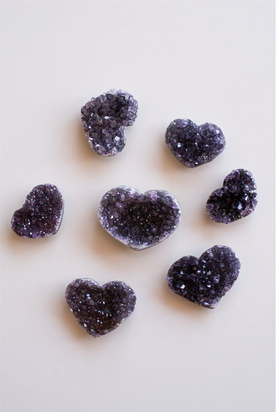 Mini Drusa en forma de corazón de amatista