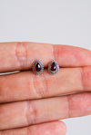pendientes granate plata de ley