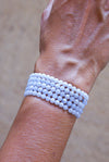 Pulsera infantil de calcedonia azul