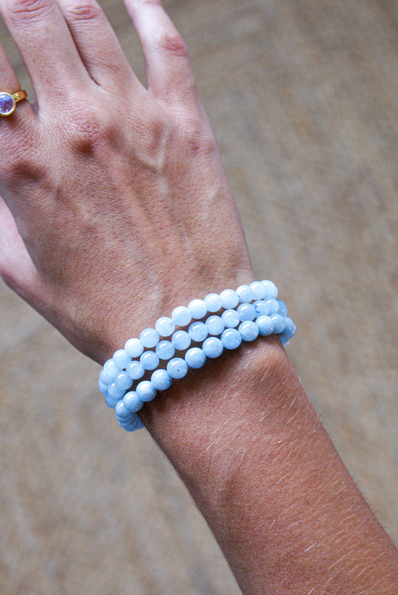 Pulsera de Aguamarina 6mm