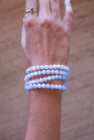 Pulsera de Calcedonia Azul