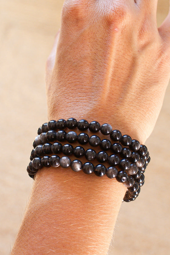 Pulsera de obsidiana dorada de 6mm