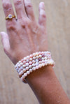 Pulsera de ópalo rosa 6mm