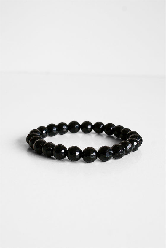 Pulsera de Turmalina Negra facetada 8mm