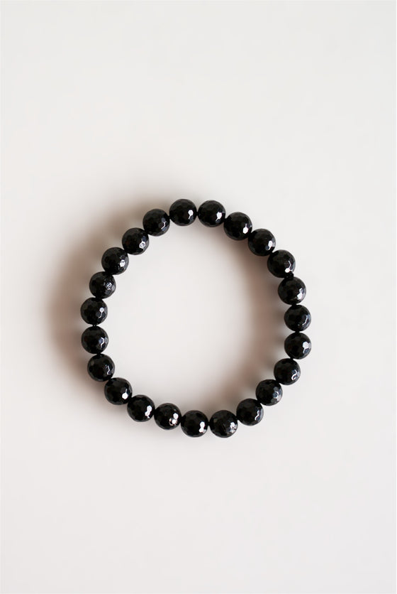 Pulsera de Turmalina Negra facetada 8mm