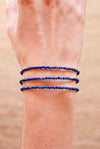 Pulsera facetada de lapislázuli en plata