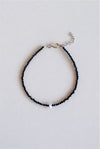Pulsera de turmalina negra y herkimer facetado en plata