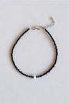 Pulsera de turmalina negra y herkimer facetado en plata