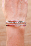 Pulsera turmalina multicolor en plata de ley