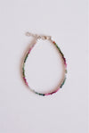 Pulsera turmalina multicolor en plata de ley