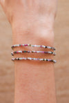 Pulsera facetada turmalina multicolor en plata de ley
