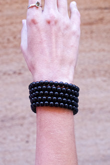  Pulsera obsidiana negra 6mm