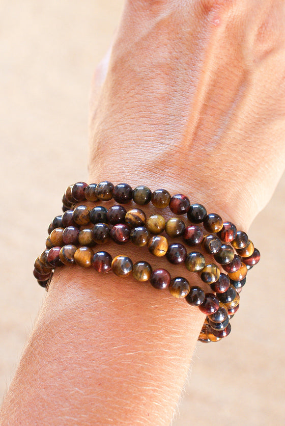 Pulsera ojo de tigre y ojo de buey