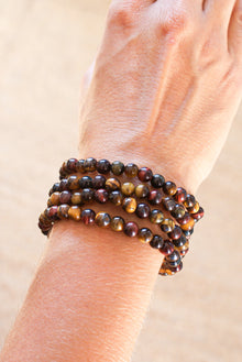  Pulsera ojo de tigre y ojo de buey