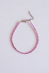 Pulsera de Turmalina rosa cierre plata 2mm