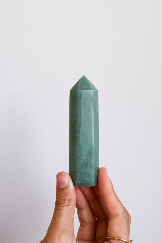 Punta de cuarzo verde aventurina