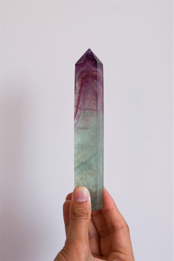 punta de fluorita arco iris