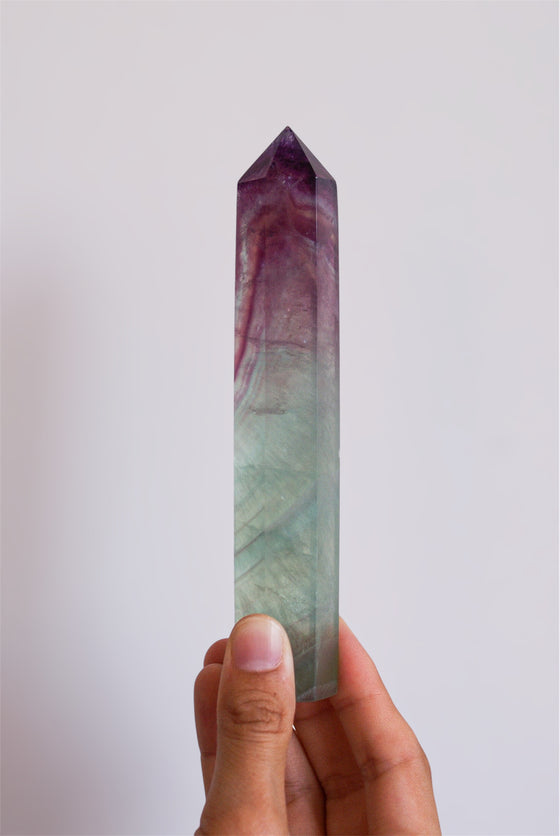 punta de fluorita arco iris