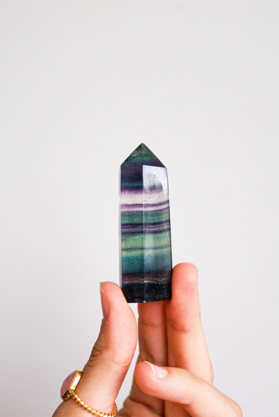 Puntas de fluorita arco iris