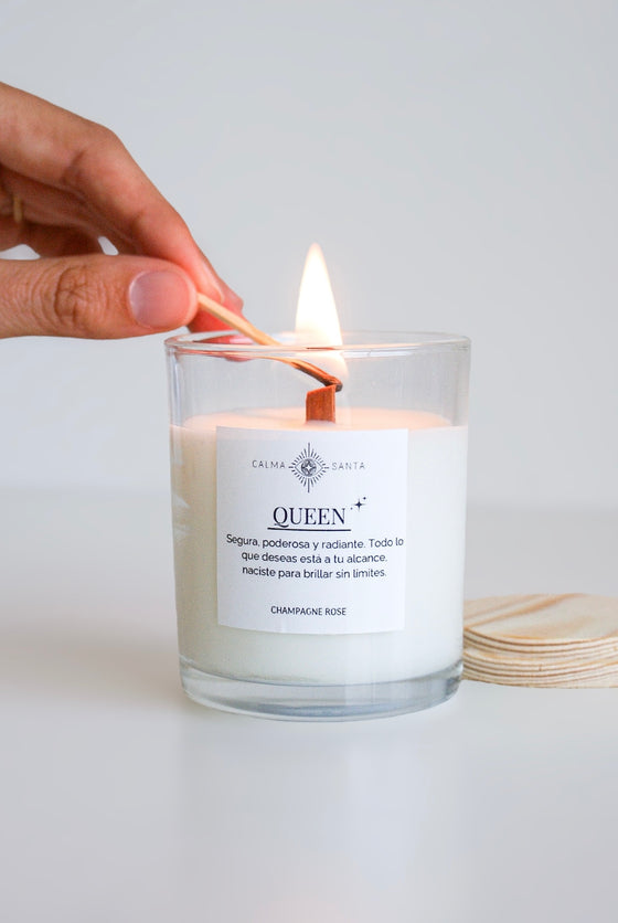 Vela cera de soja de champagne rose - queen