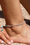 Tobillera de aguamarina, acero inoxidable, waterproof
