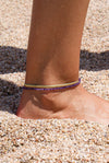 Tobillera de Amatista, acero inoxidable, waterproof