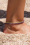 Tobillera de Amatista, acero inoxidable, waterproof