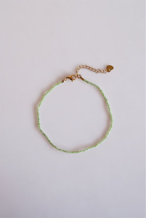 Tobillera de Olivino peridoto, acero inoxidable, waterproof